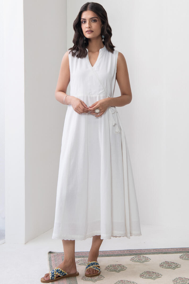 Roza White Handloom Dress