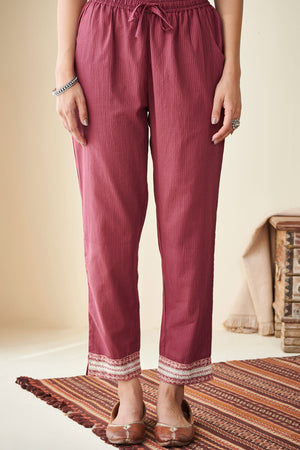 Nasrine Nahida Cotton Dobby Narrow Pants