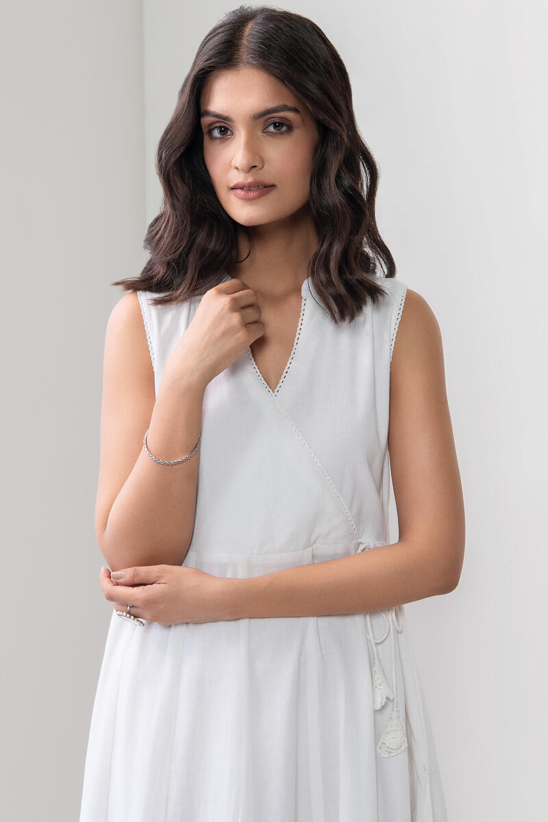 Roza White Handloom Dress