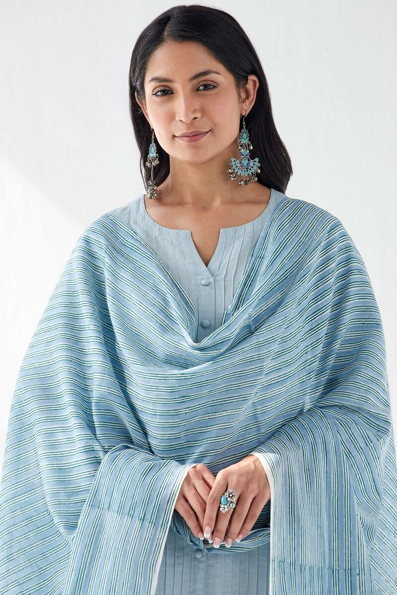 Naadirah Zoya Blue Sanganeri Dupatta