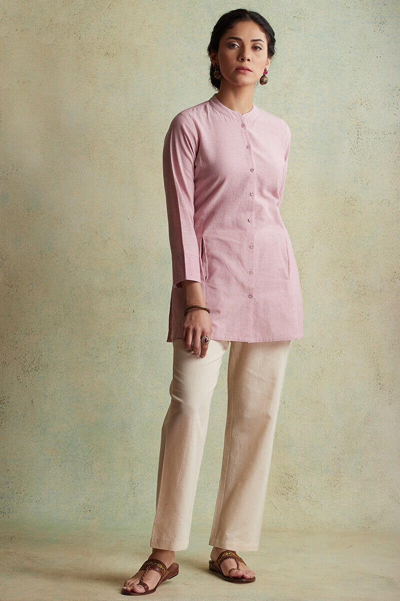 Roza Nihad Pink Handloom Kurti