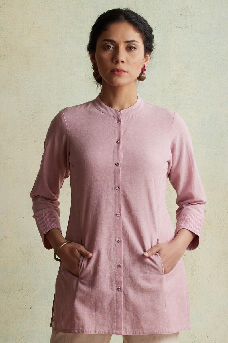 Roza Nihad Pink Handloom Kurti