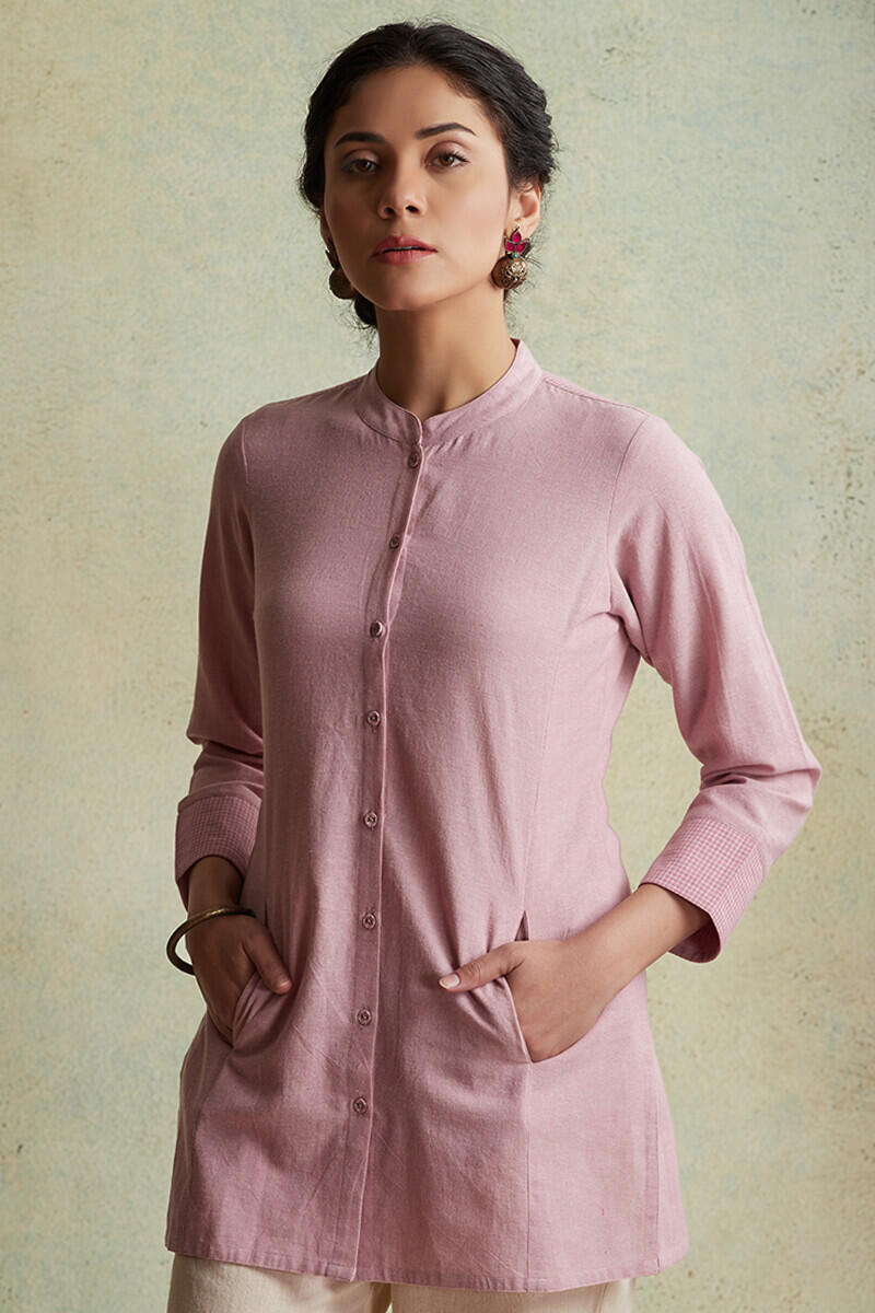 Roza Nihad Pink Handloom Kurti