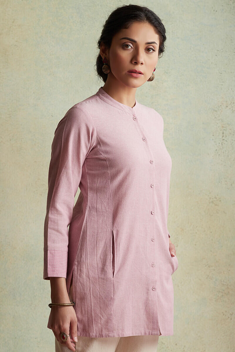 Roza Nihad Pink Handloom Kurti