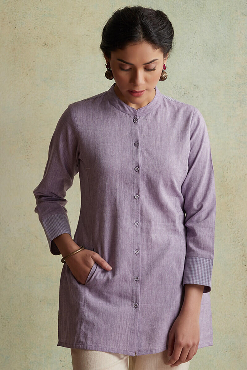 Roza Nihad Lavender Handloom Kurti