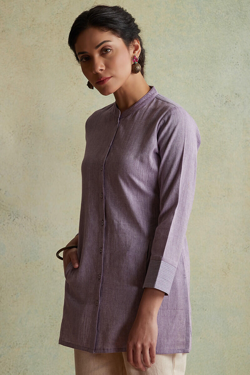 Roza Nihad Lavender Handloom Kurti