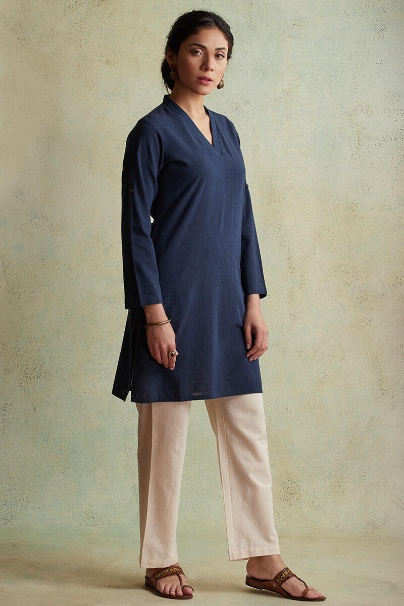 Roza Nihad Indigo Handloom Short Kurta