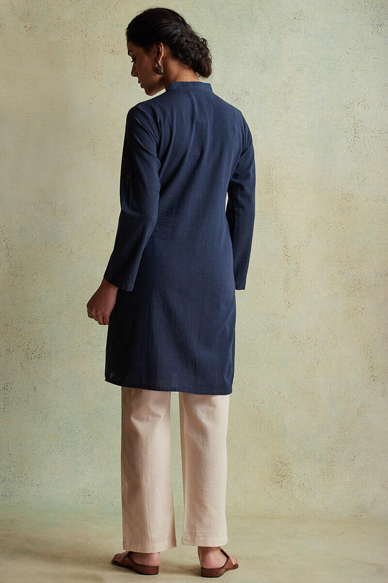 Roza Nihad Indigo Handloom Short Kurta