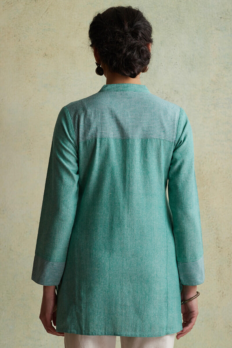 Roza Nihad Turquoise Handloom Kurti