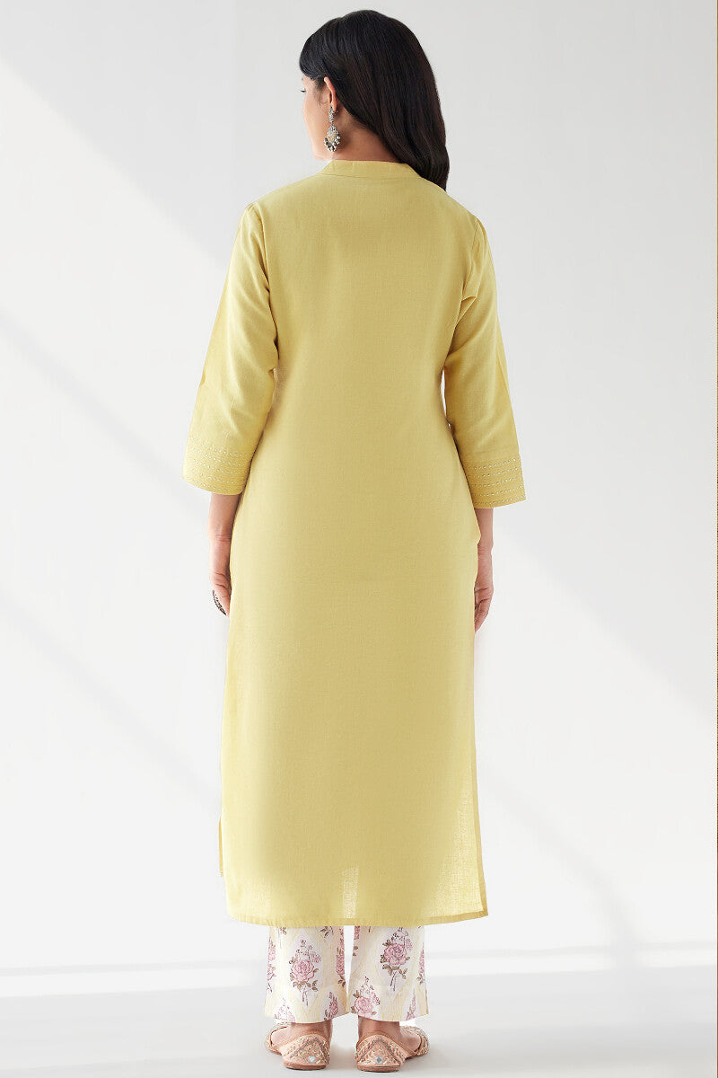 Nasrine Rehmat Yellow Handloom Kurta
