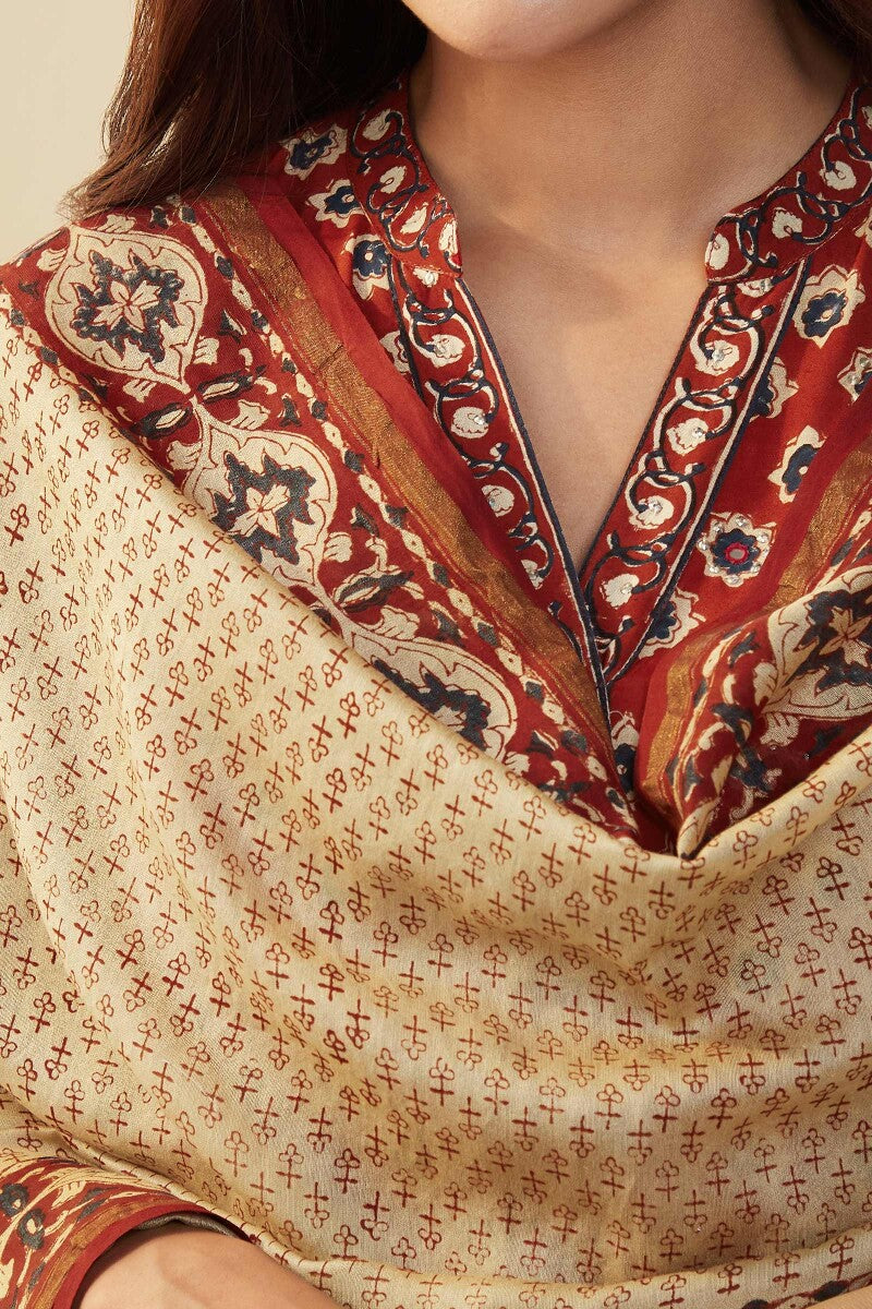 Sehra Rahima Bagru Dupatta