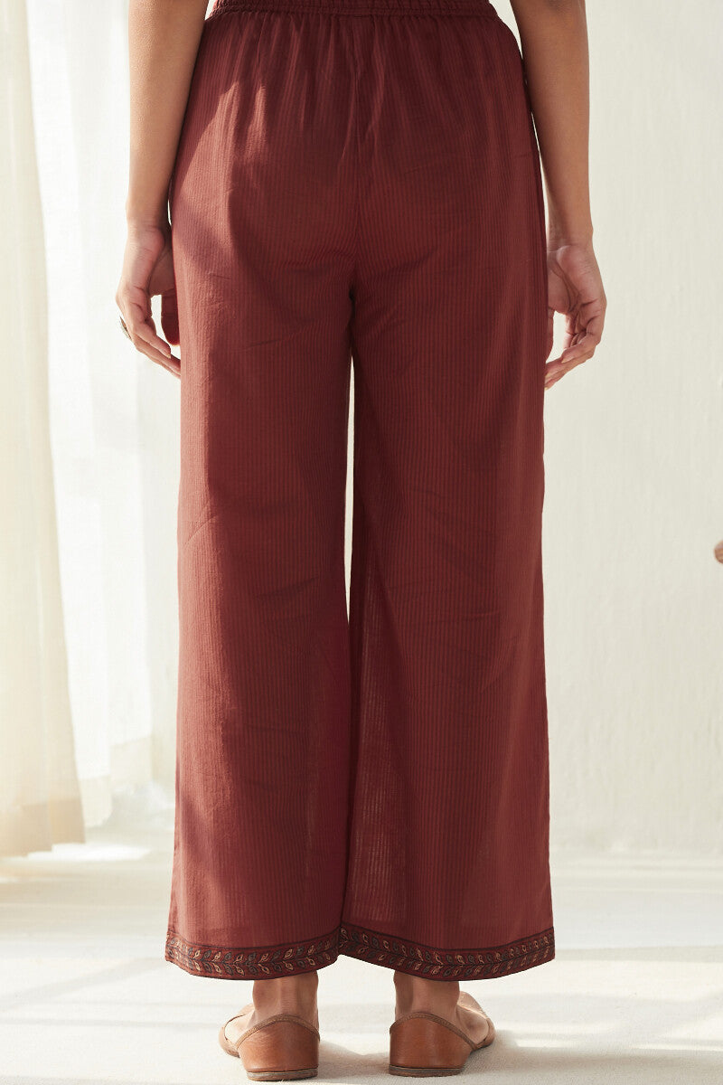 Sehra Aisha Red Cotton Dobby Farsi