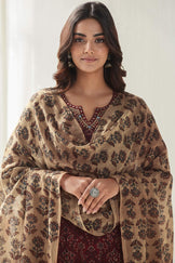 Sehra Aisha Ajrak Cotton Dobby Dupatta