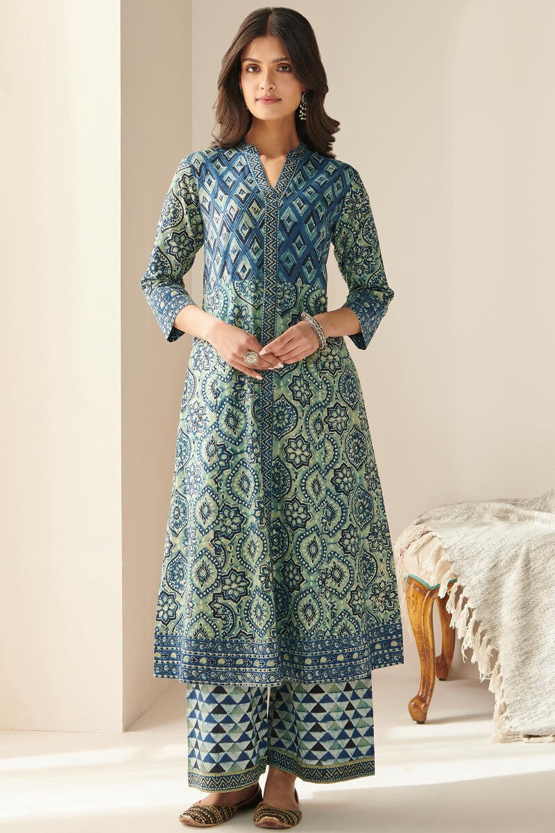 Sehra Zeniya Ajrak Kurta