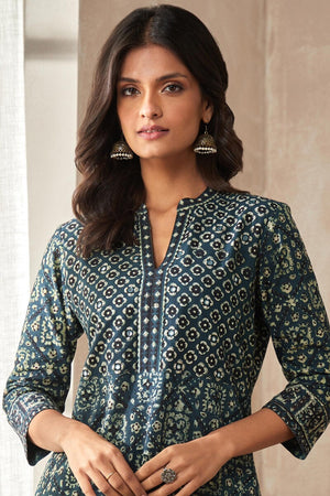 Sehra Mahi Bagru Kurta