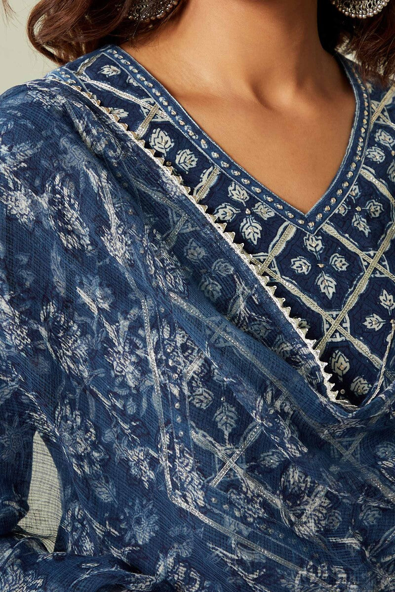 Sehra Saba Indigo Kota Dupatta