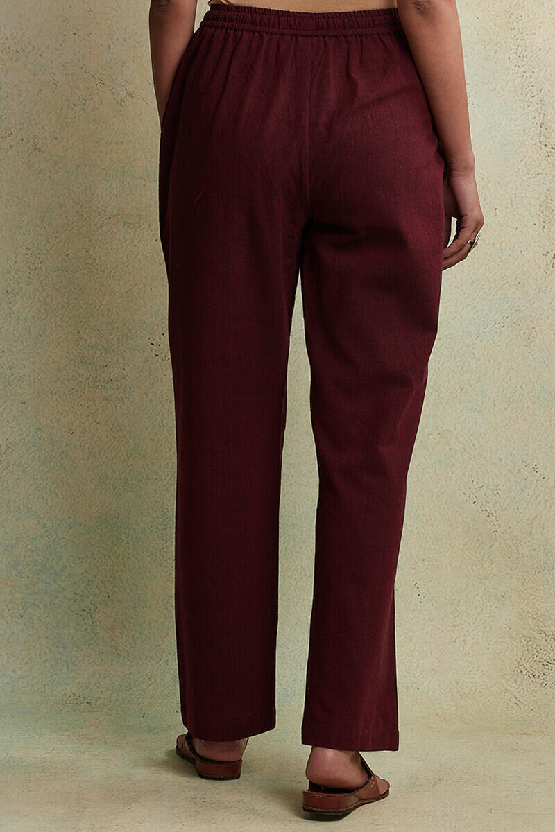 Roza Maroon Handloom Pants