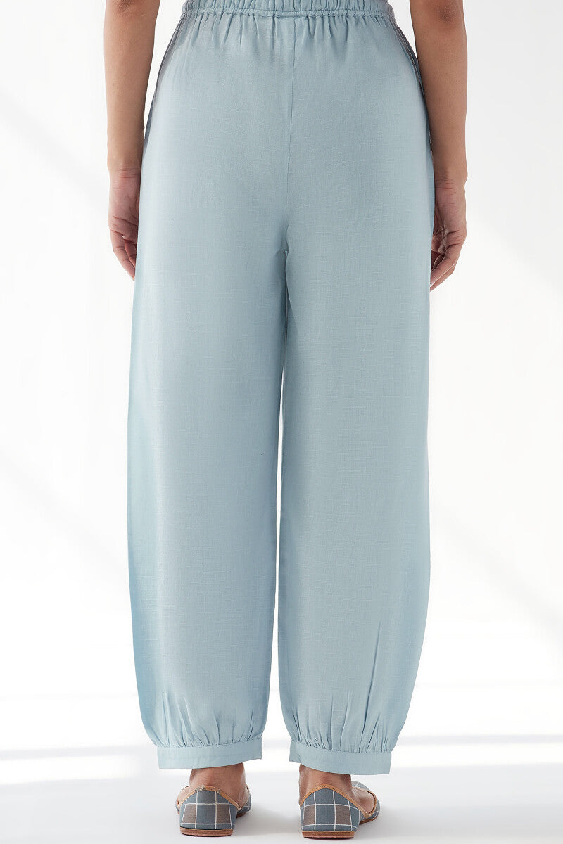 Naadirah Zoya Blue Rayon Slub Izhaar Pants