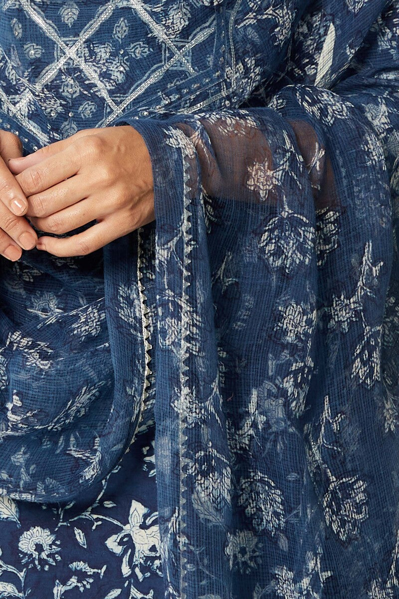 Sehra Saba Indigo Kota Dupatta