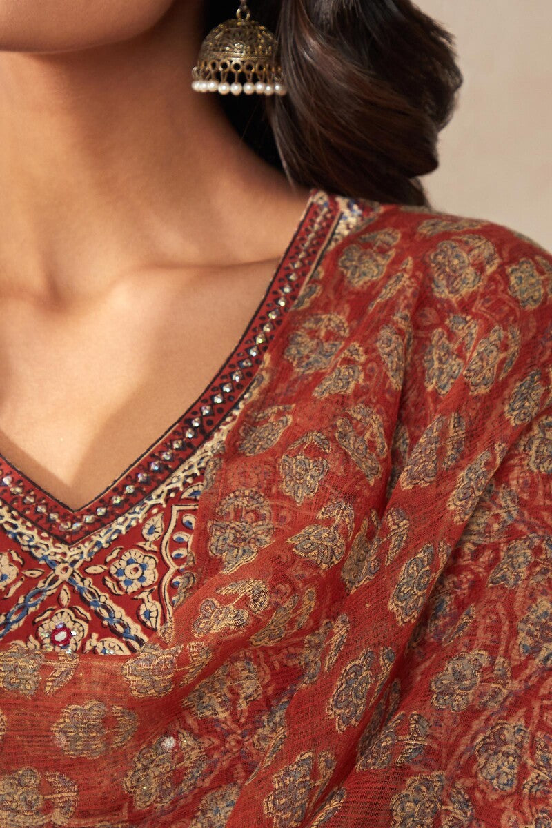 Sehra Afreena Bagru Dupatta