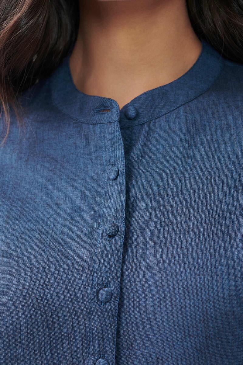 Roza Jannat Blue Handloom Loungewear Set