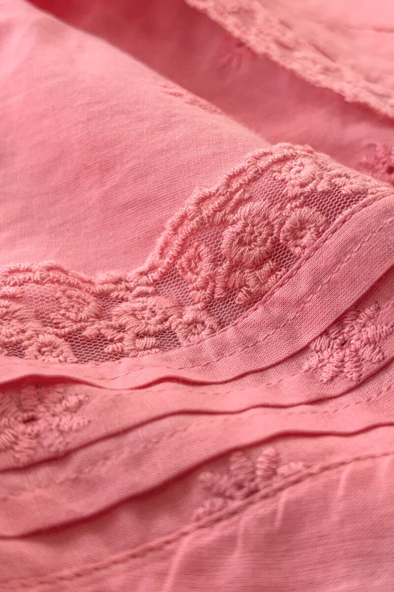 Surplus: Roza Aliza Pink Schiffli Kurta