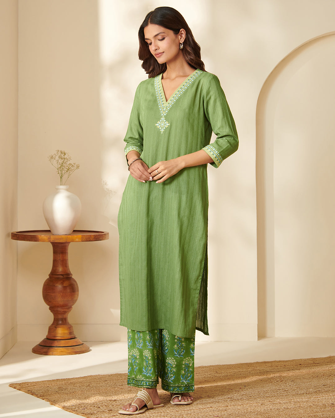 Mehraab Riya Jade Lime Kurta
