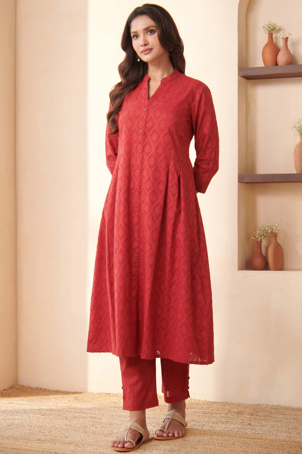 Roza Chaand Anar Red Kurta