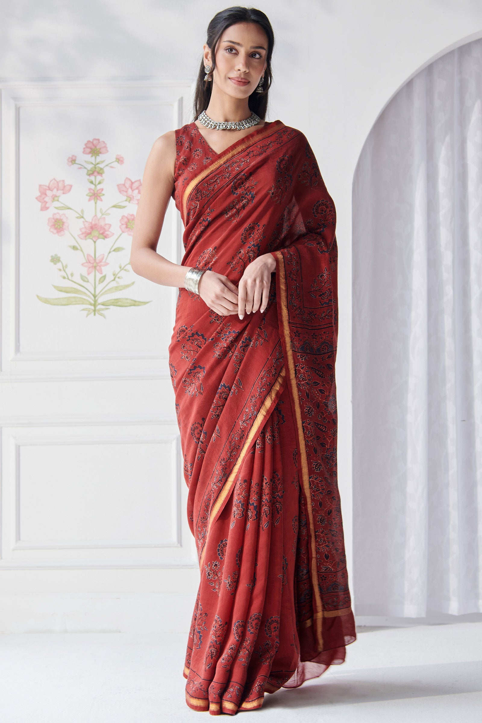 Sehra Zaria Ajrak Saree