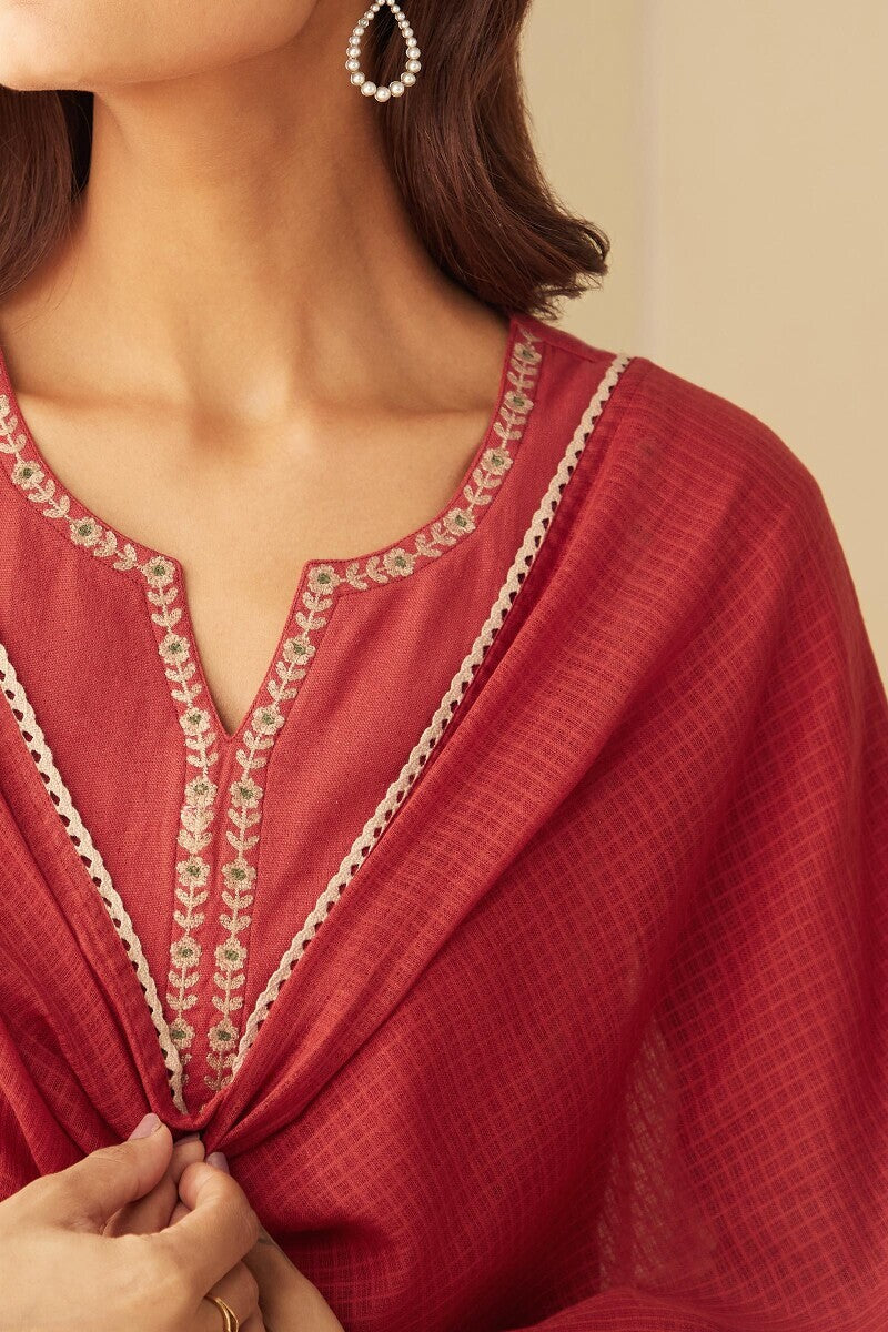 Roza Raima Red Dupatta