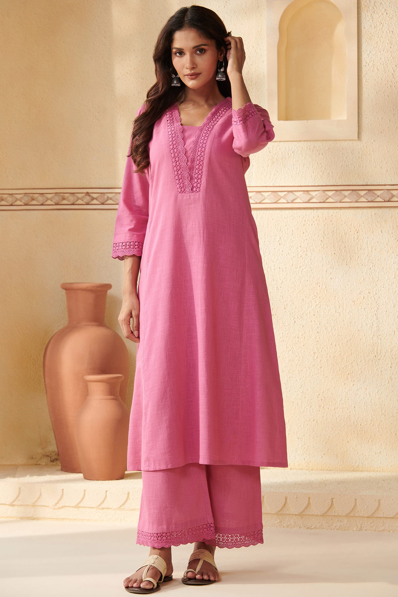 Roza Aliyah Pink Kurta