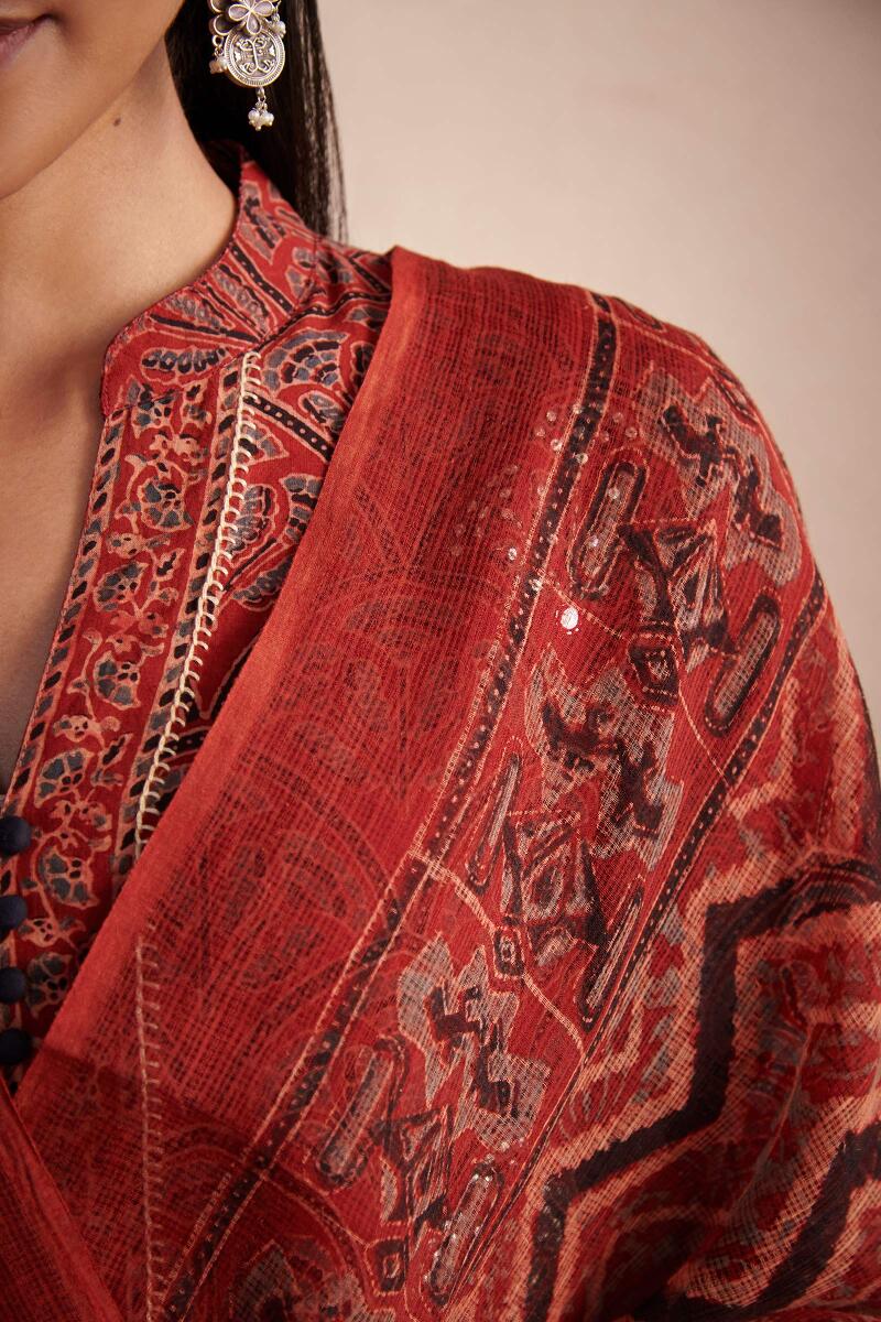 Sehra Samira Ajrak Kota Dupatta