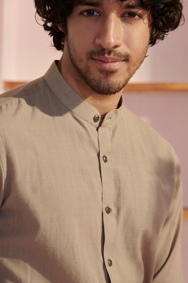 Zaid Grey Handloom Shirt
