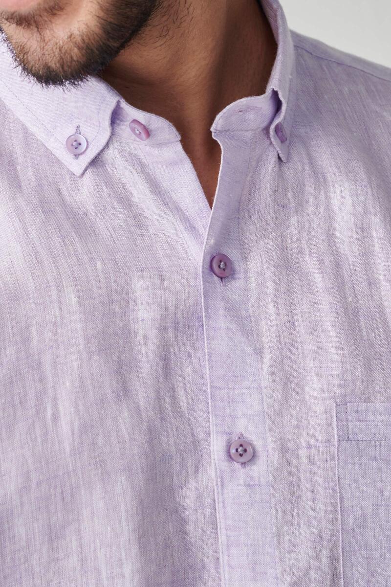 Zaid Purple Linen Shirt
