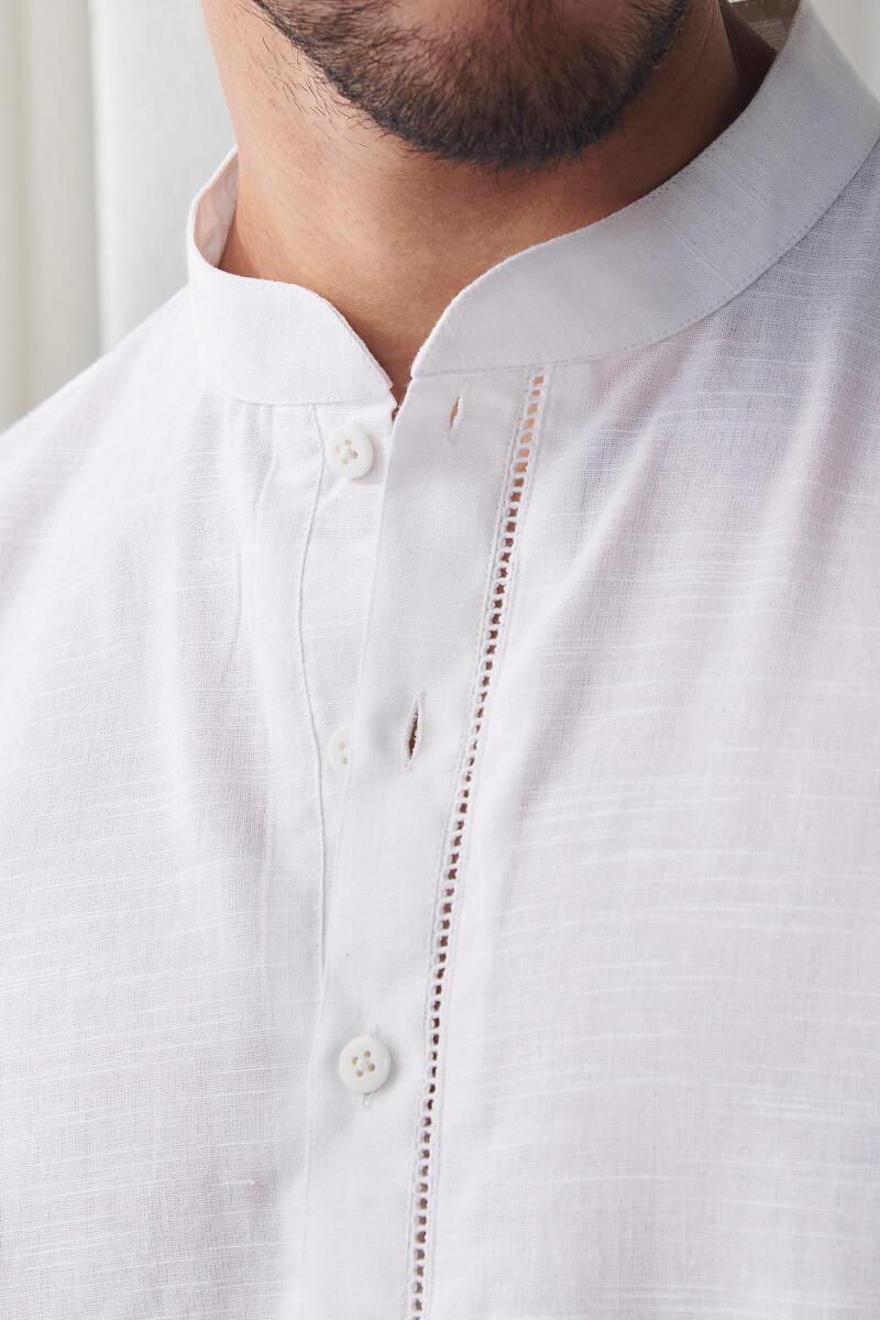 Zaid White Handloom Kurta