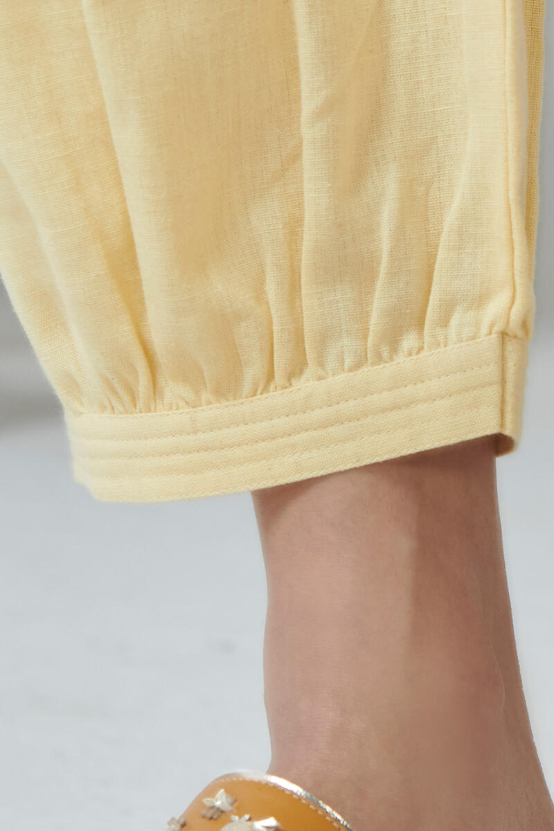 Roza Yellow Flex Cotton Izhaar Pants
