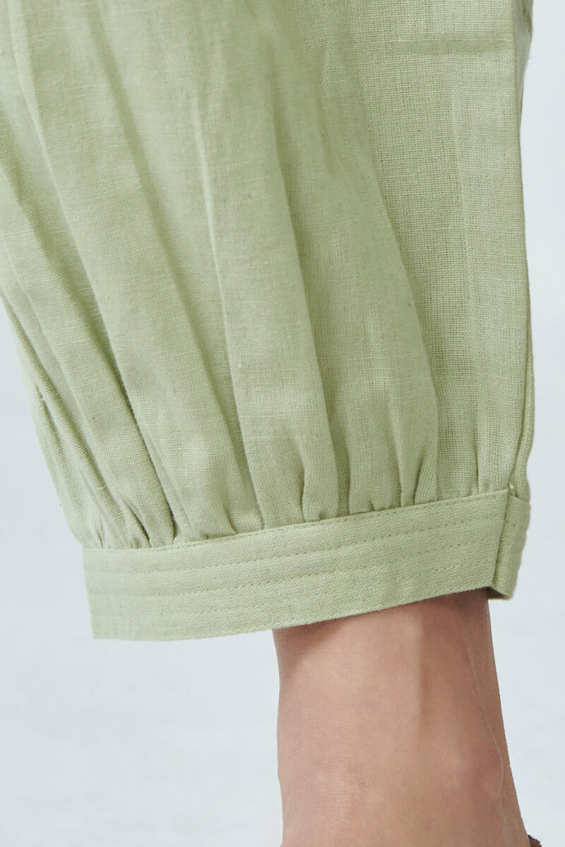 Roza Light Green Flex Cotton Izhaar Pants