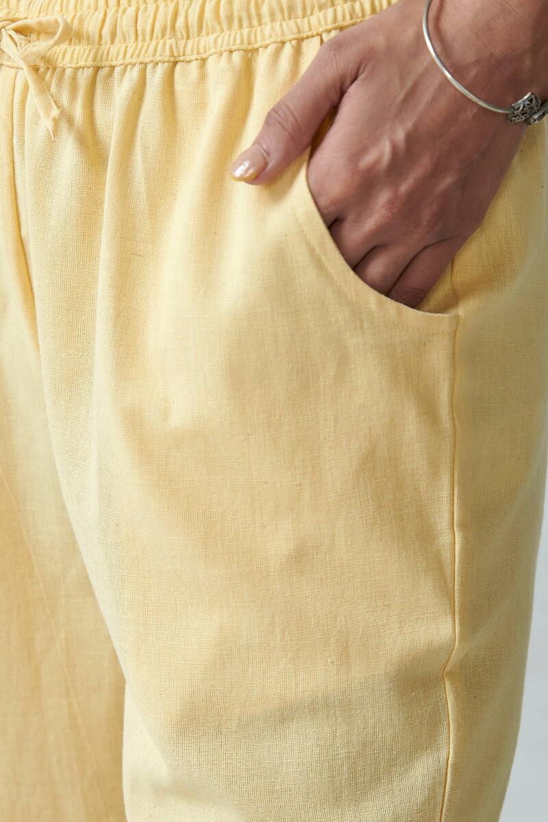 Roza Yellow Flex Cotton Pants