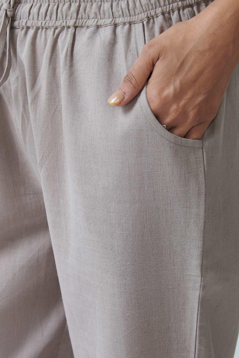 Roza Sage Grey Flex Cotton Pants