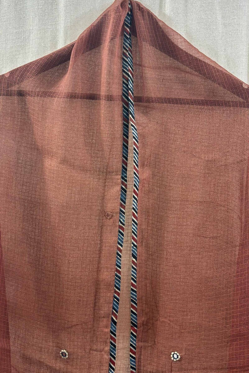 Red Plain Dupatta