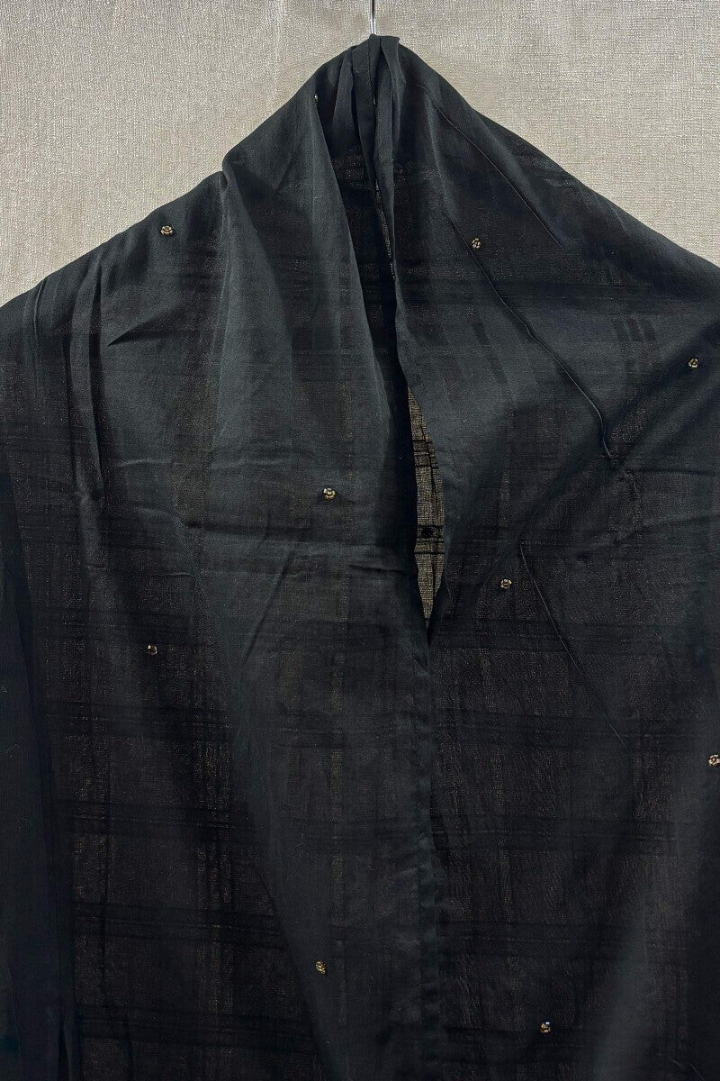 Black Plain Dupatta