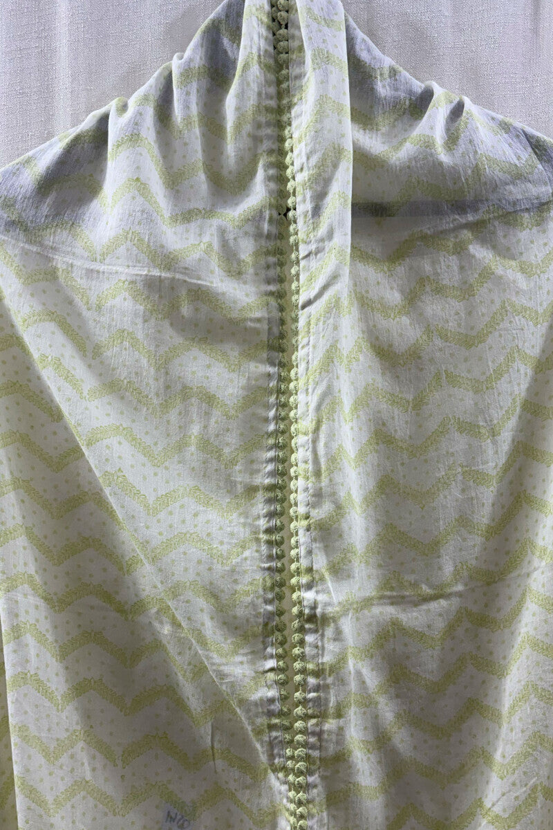 Sanganeri White Dupatta