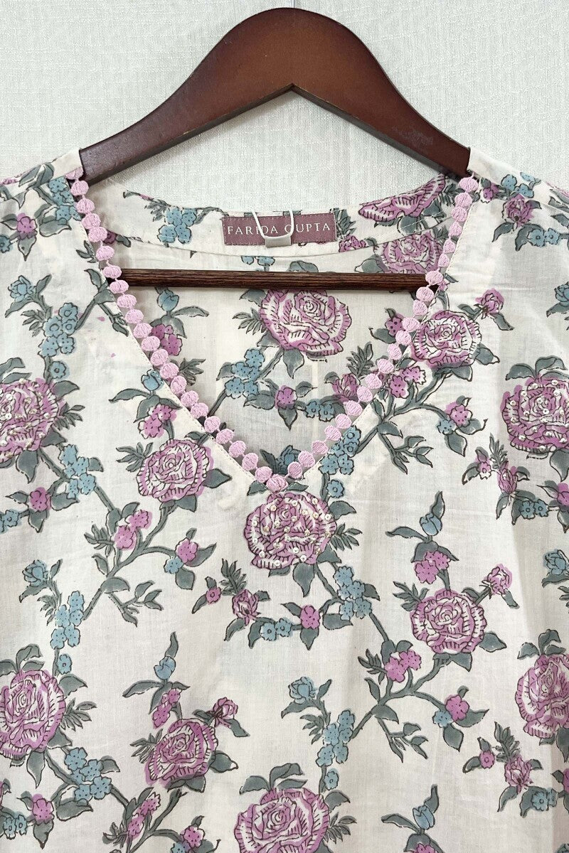 Off-White Sanganeri Kurta