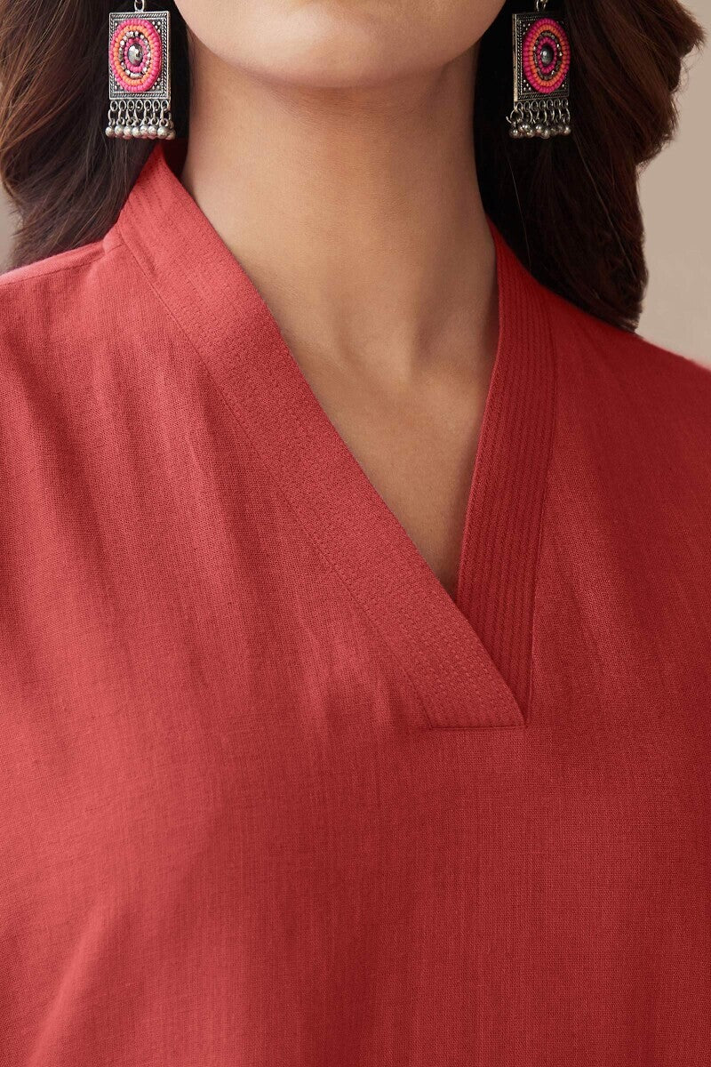 Roza Zoya Brick Red Kurta