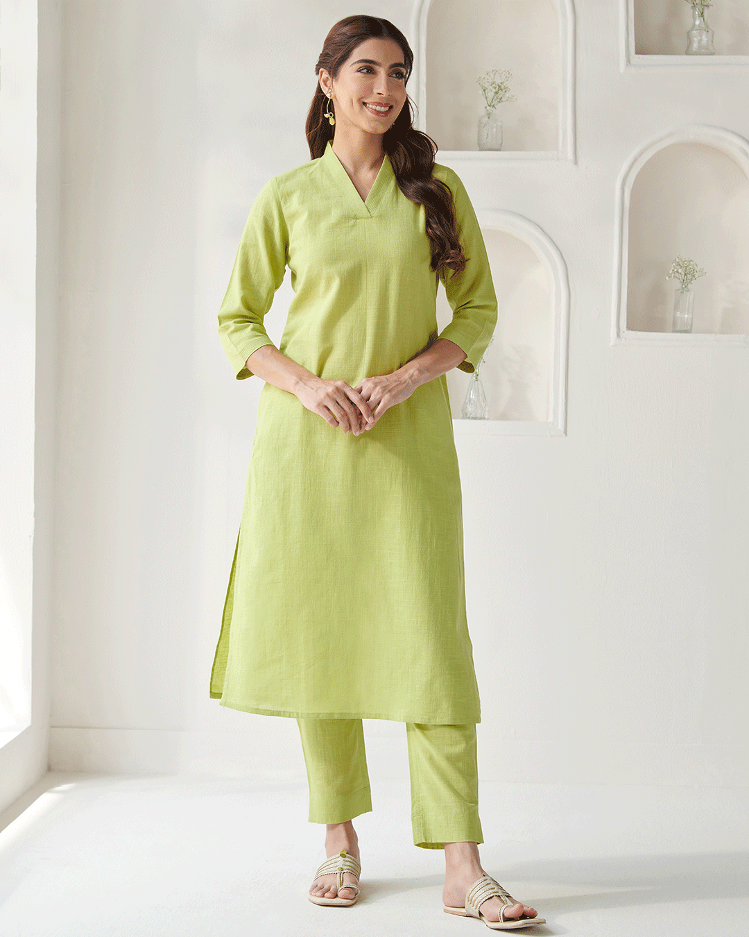 Roza Layla Apple Green Narrow Pants