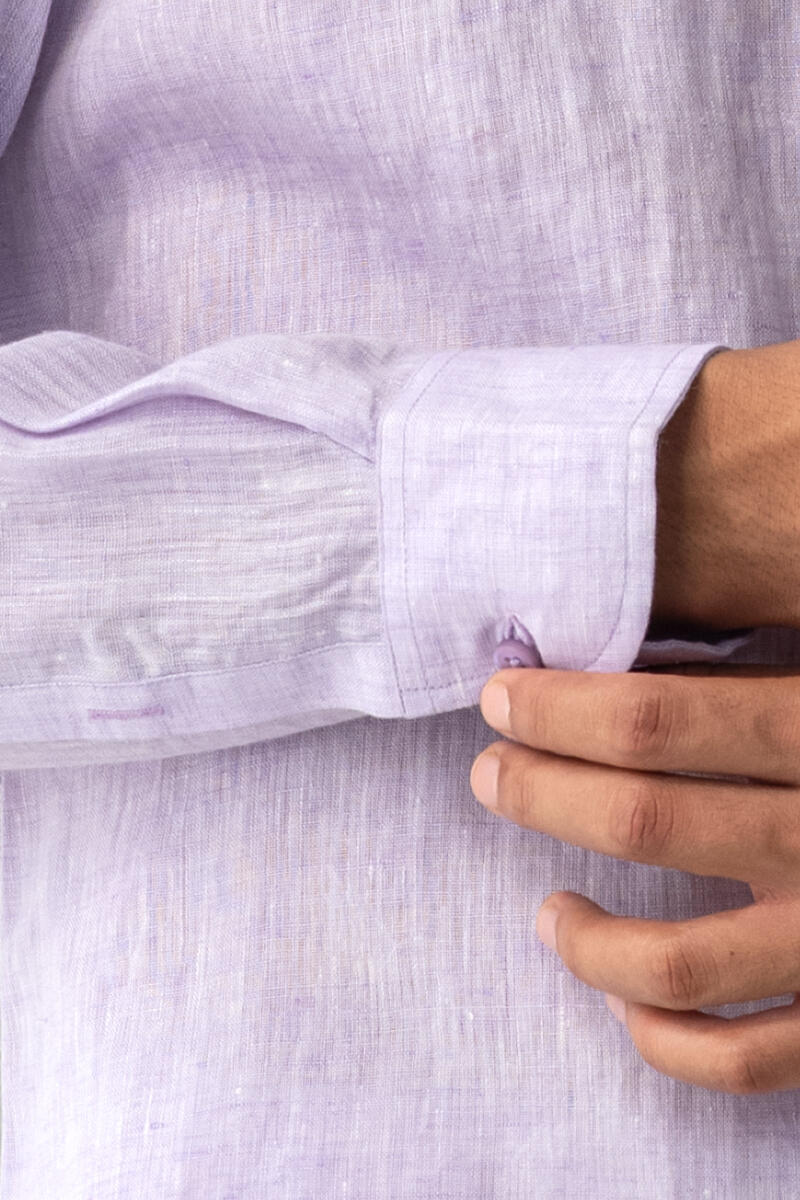 Zaid Purple Linen Shirt