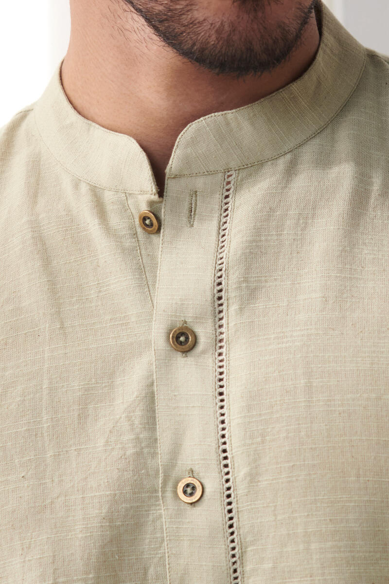 Zaid Green Handloom Kurta