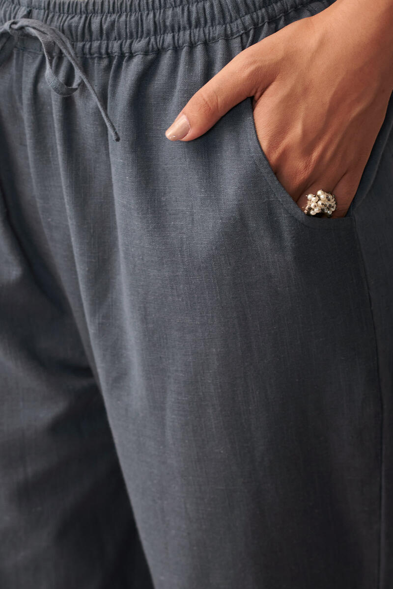 Roza Maya Blue Cotton Flax Pants