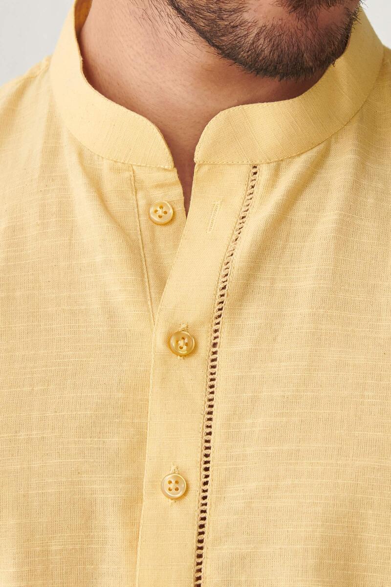 Zaid Yellow Handloom Kurta