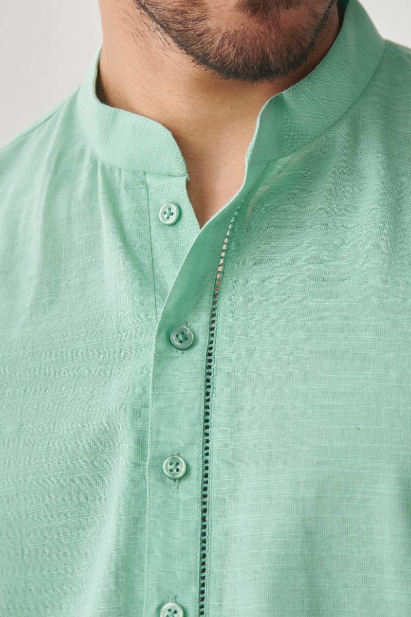 Zaid Sea Green Handloom Kurta